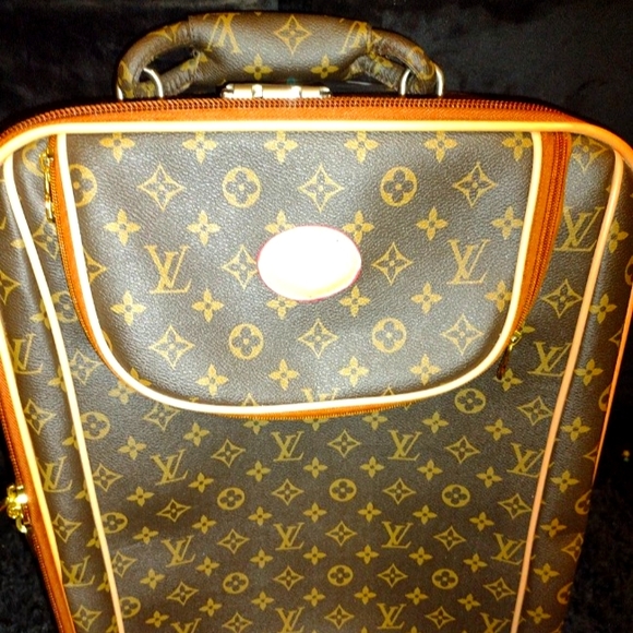 Brn/Tan Rolling Luggage Monogram - Picture 1 of 8